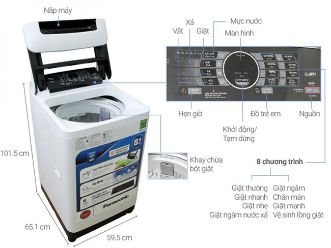 máy giặt Panasonic 8.5 kg NA-F85A4HRV