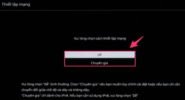 Cách kết nối mạng cho tivi Sony