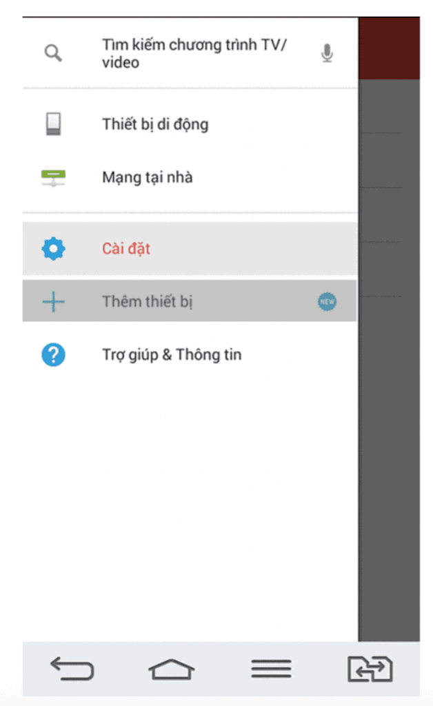 Kết nối nhờ ứng dụng Sony Video và TV SideVideo