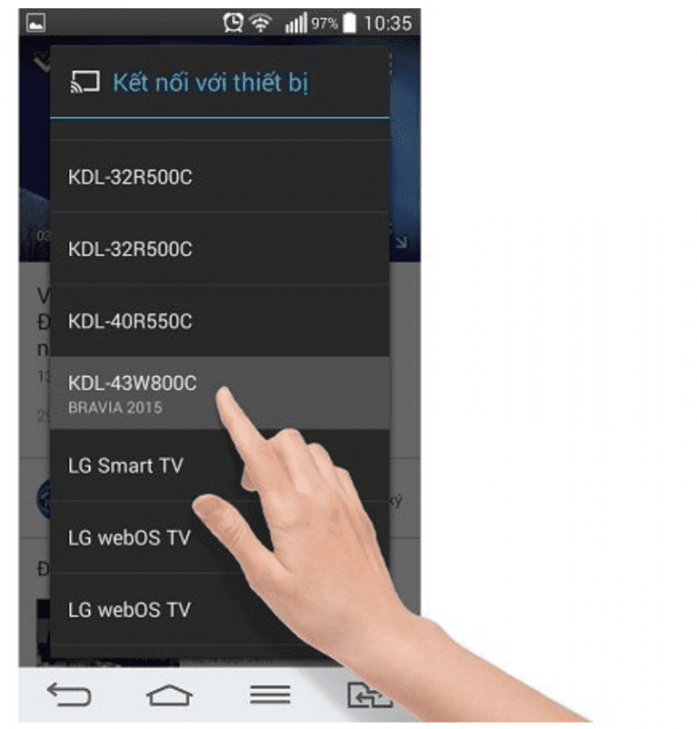 Kết nối qua Google Cast