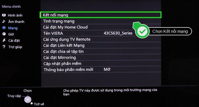 Cách kết nối wifi cho tivi panasonic