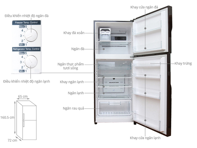 Tủ lạnh Hitachi 335 lít R-VG400PGV3 GBW