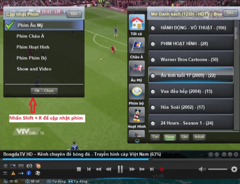 Phần mềm xem tivi trên máy tính Viet-SimpleTV