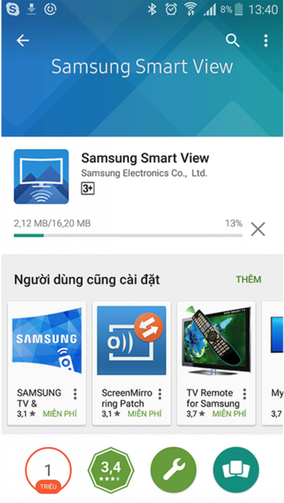 Sử dụng ứng dụng, phần mềm kết nối với tivi Samsung