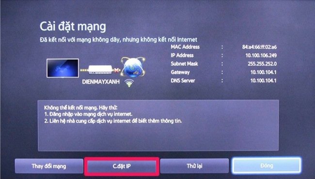 Cách sửa lỗi tivi không kết nối được mạng internet, wifi